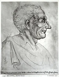 Ritratto di Tito Livio noto come Livio (59 a.C.-17 d.C.) (gesso rosso)